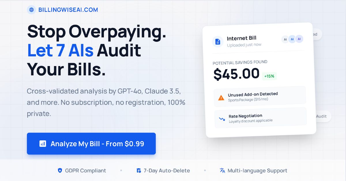 BillingWiseAi | Multi-Model AI Bill Analyzer - Save Money on Telecom ...
